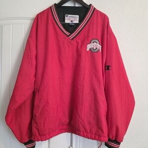 Champion Ohio State Pullover Jacket XL Red Vintage Style